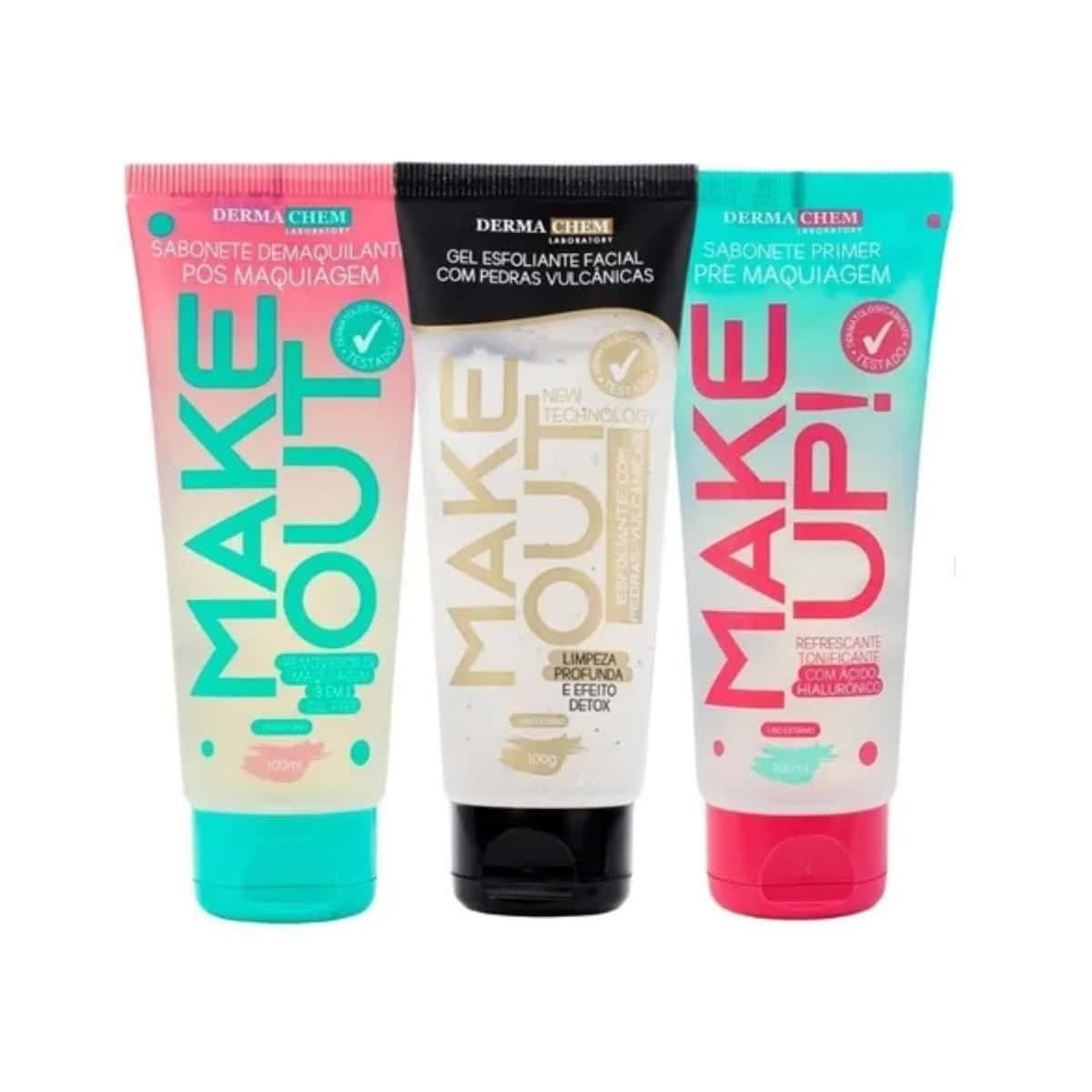 KIT 2 Sabonetes Pré E Pós Maquiagem + 1 Esfoliante Dermachem