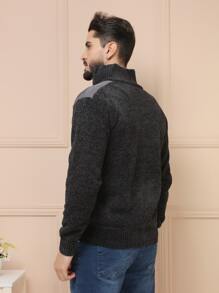 Men Cardigans - אפור - ראה 3