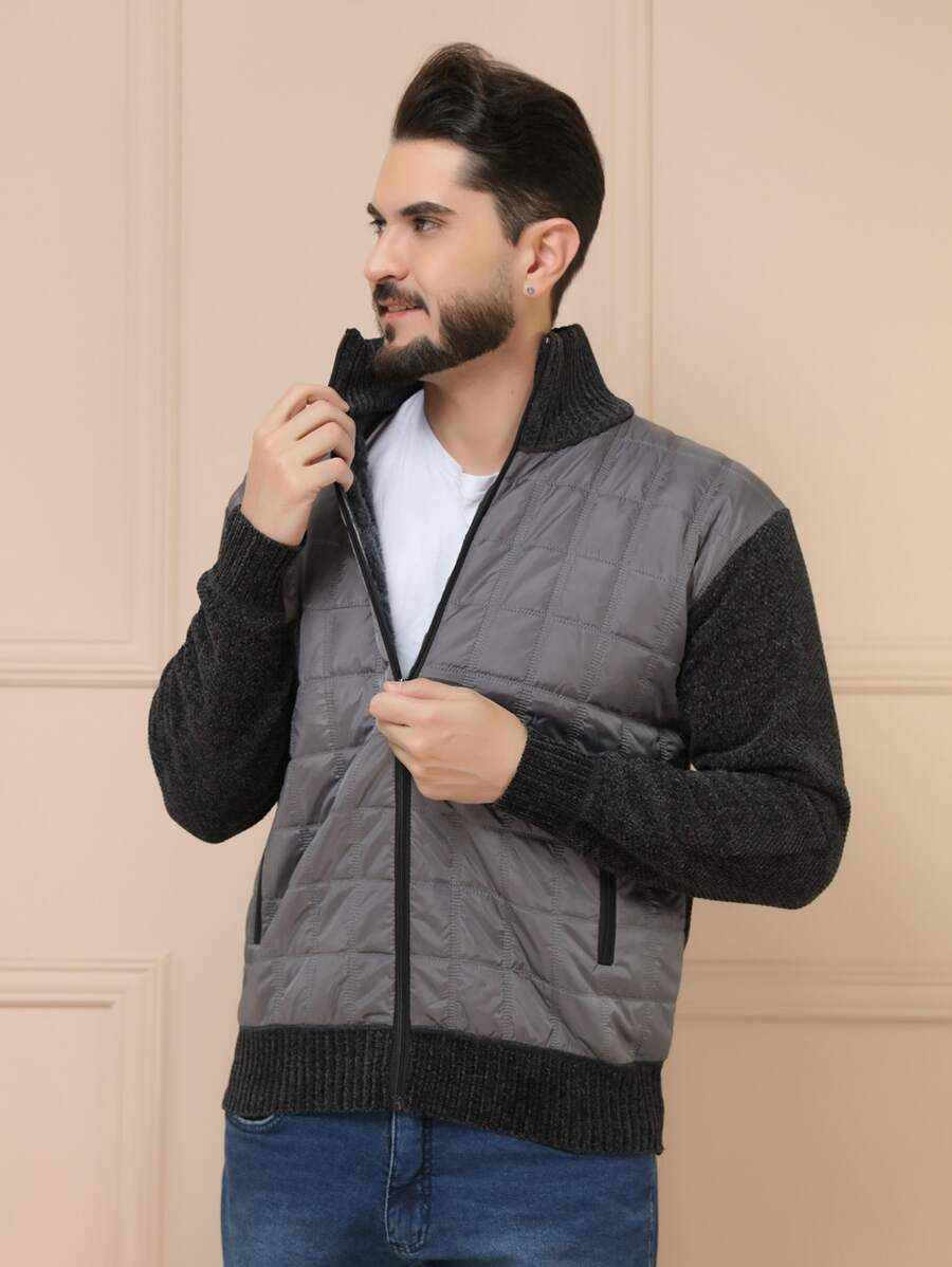 Men Cardigans - אפור - ראה 1