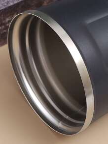 1pc Vacuum Double Wall Stainless Steel Coffee Mug Insulated Cup For Car Water Bottle Back To School Back To School - Black - View 4