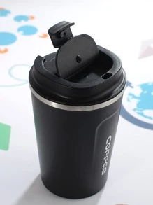 1pc Vacuum Double Wall Stainless Steel Coffee Mug Insulated Cup For Car Water Bottle Back To School Back To School - Black - View 2