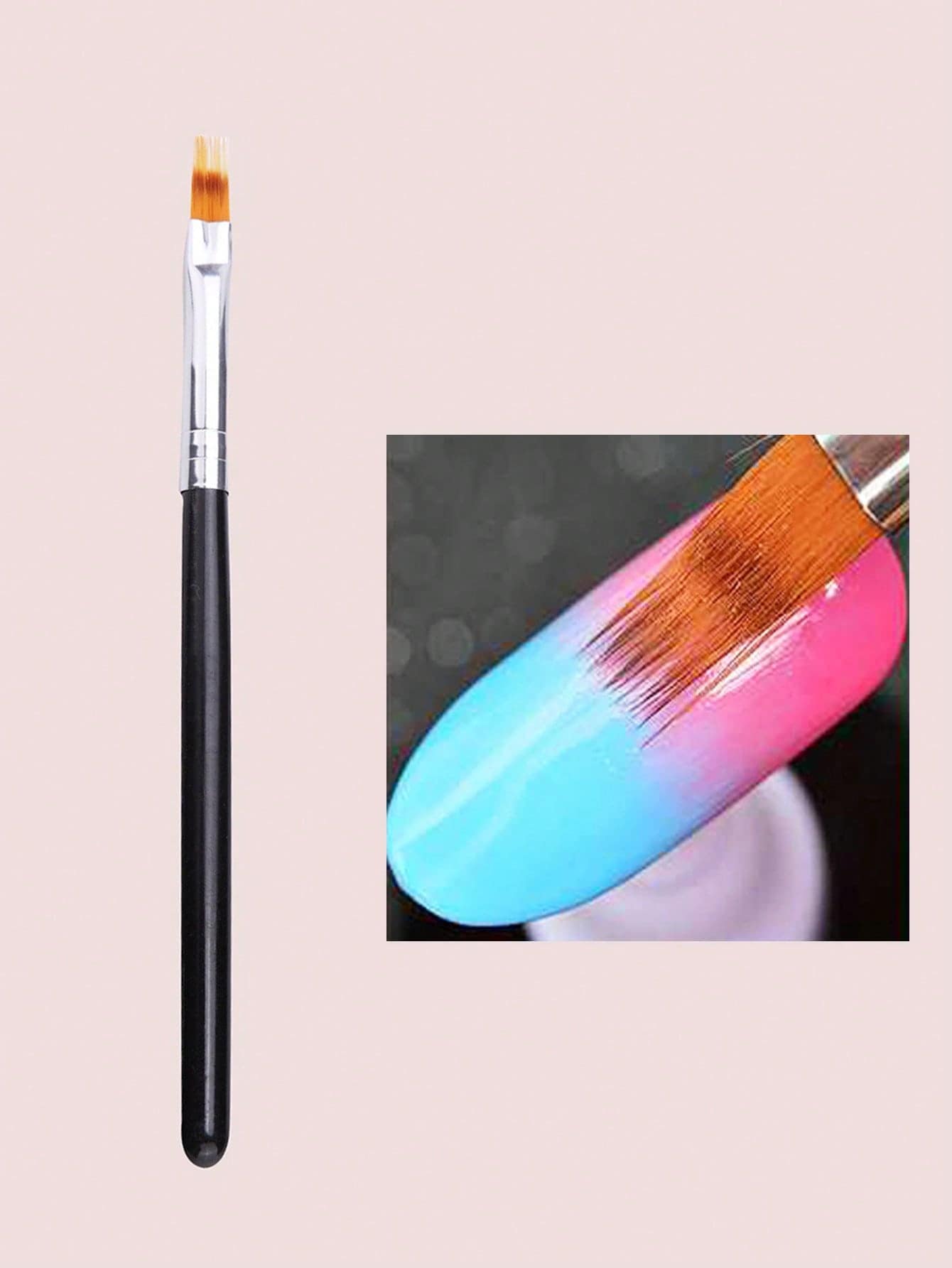1 Piece Of Manicure Brush, Flower Pen, Manicure Tool, Flower Pen, Nail Gradient Smudge Paint Pen - Multicolor - View 1