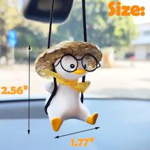 Car Rearview Mirror Accessories Swinging Duck Hanging Decoration, Cute Car Pendant For Teens, Women, Men, Car/truck Decor - Yellow - View 4