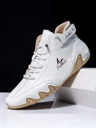 Salkin 手工休闲男士设计师靴，松紧带，钩环，舒适透气皮鞋，男士户外防滑百搭踝靴，春/秋，时尚搭配毛衣