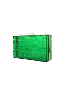Bolso clutch caja mini verde transparente para noche fiesta - Verde - Ver 4