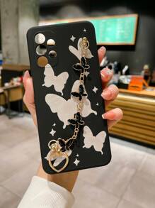 Butterfly Pattern Phone Case With Hand Strap,International Version, Not The Domestic Version - Multicolor - View 2