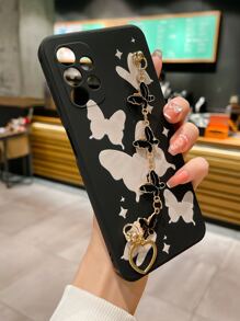 Butterfly Pattern Phone Case With Hand Strap,International Version, Not The Domestic Version - Multicolor - View 5