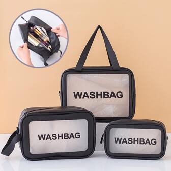 1 件女士便携式旅行洗漱包女式透明防水化妆收纳袋大容量，旅行化妆包透明化妆盒收纳袋休闲防水洗漱包女士化妆防水男士洗漱包情人节礼物女士礼物女孩礼物女友礼物沙滩包沙滩必需品沙滩巾收纳袋沙滩配件沙滩用品度假包夏季度假必备品