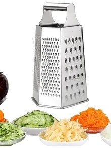 Ralador Fatiador Cortador de Legumes 6 Faces Frutas e Verduras em Aço Inox Triturador Vegetais - Prata - Visão 4
