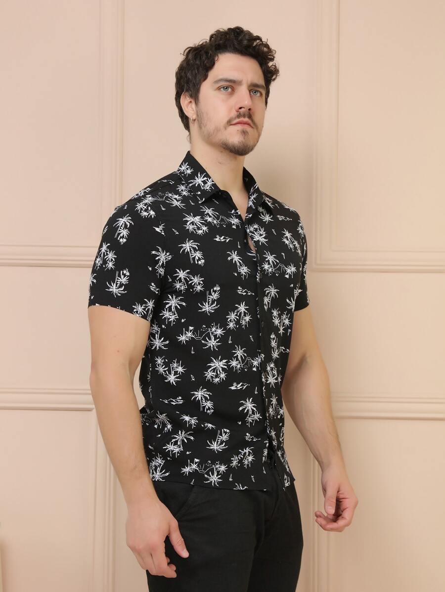 Men Shirts - 黑色 - 查看 1