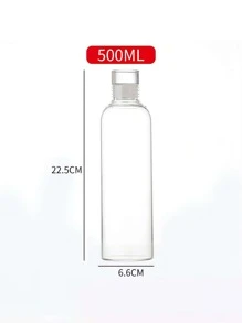 Glas Wasserflasche Zeit Dekor, mit großer Kapazität, & Leicht zu tragen Griff für Sports , , Getränk , Saft , Kalt Flasche , hoch Glas - Transparent - Übersicht 5