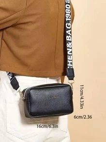 Mini Letter Graphic Square Bag - Black - View 4