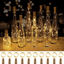 10入組/包 20 LED 電池供電瓶燈，用於酒瓶DIY派對婚禮裝飾線仙串燈 - 黃色 - 查看 1