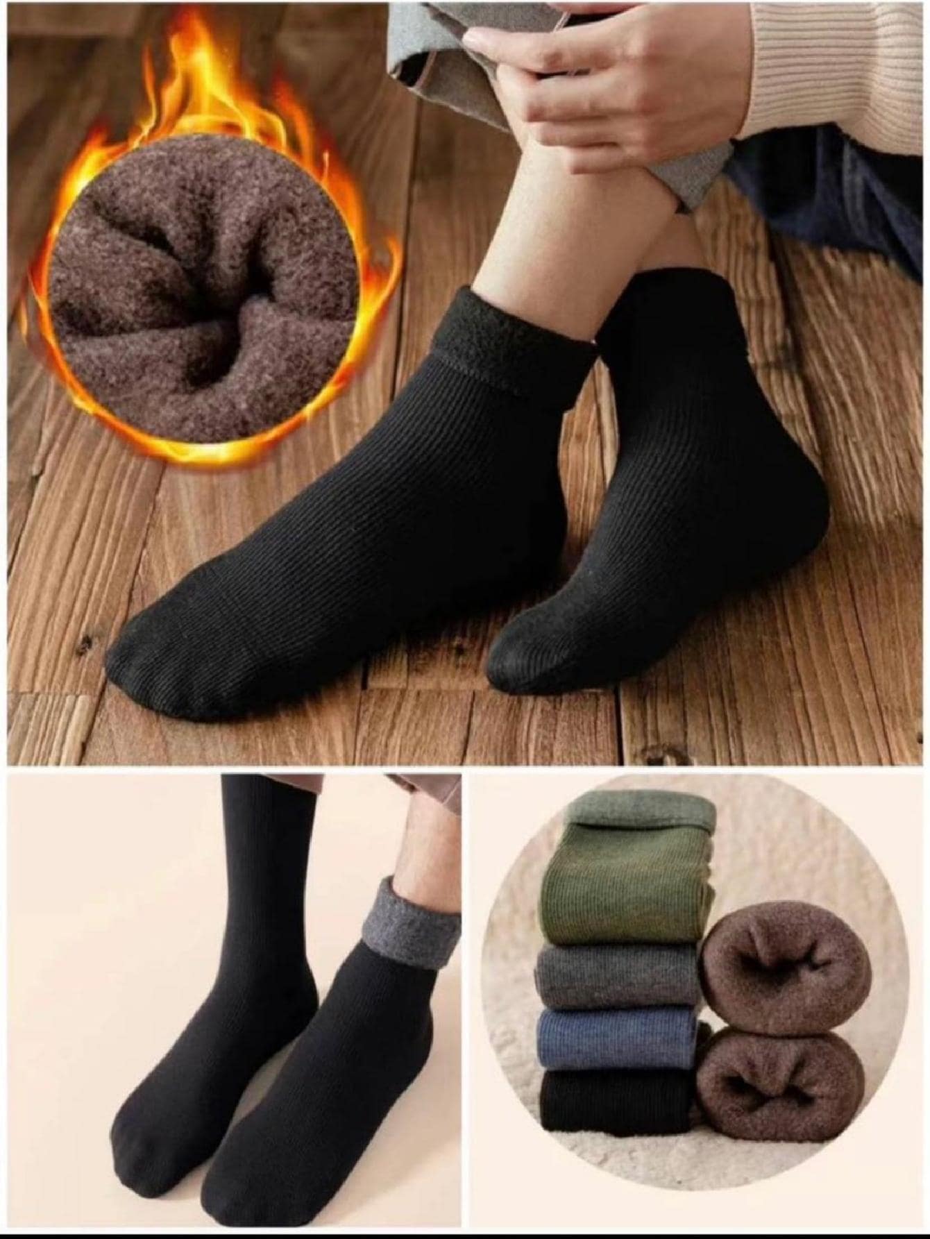 Men Crew Socks - xanh quân đội - Xem 1