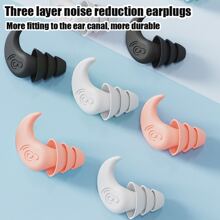 2 Miếng Vòng Im lặng Tai Đối với Giảm tiếng ồn Siêu Mềm , Có thể tái sử dụng Bảo vệ thính giác In Silicone Mềm dẻo Cho giấc ngủ Tiếng ồn Nhạy cảm Đối với Buổi hòa nhạc Bơi lội Shooting Ngáy Máy bay Xe máy - trắng - Xem 1