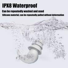 2 Miếng Vòng Im lặng Tai Đối với Giảm tiếng ồn Siêu Mềm , Có thể tái sử dụng Bảo vệ thính giác In Silicone Mềm dẻo Cho giấc ngủ Tiếng ồn Nhạy cảm Đối với Buổi hòa nhạc Bơi lội Shooting Ngáy Máy bay Xe máy - trắng - Xem 4