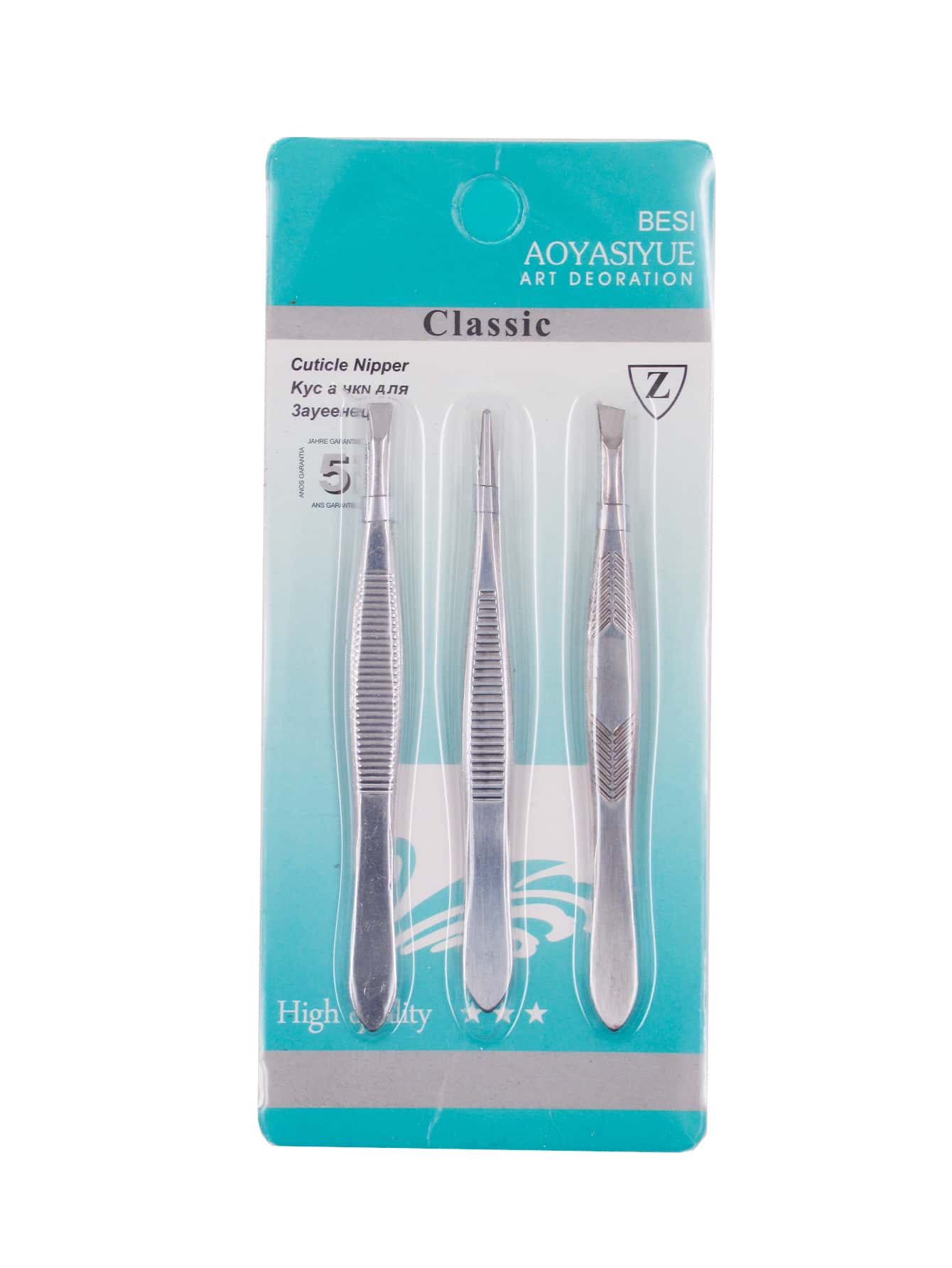 Kit 3 Pinças Para Designer De Sobrancelhas /3 ponta diferente T-70-5 - Prata - Visão 1