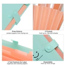 1 túi đựng tài liệu thư mục lưu trữ tập tin dung lượng lớn A4 màu xanh nhiều lớp - Màu xanh Cadet - Xem 6