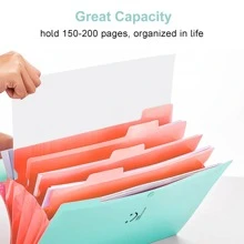 1 túi đựng tài liệu thư mục lưu trữ tập tin dung lượng lớn A4 màu xanh nhiều lớp - Màu xanh Cadet - Xem 2