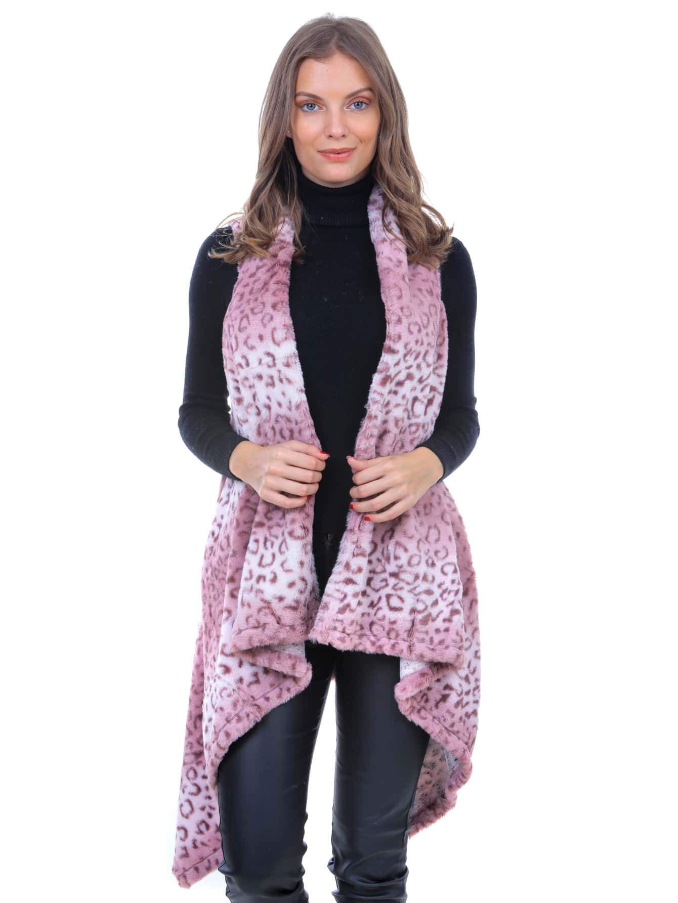 Chaleco estampado Animal Print asimetrico - Rosa - Ver 1