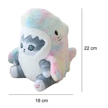 Gatito Gato Tiburón De Peluche Michi Kawaii Con Disfraz Colores 22 Cm - Ver 3