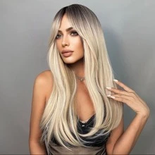 Peluca rubia ceniza ombré - Degradado - Ver 2