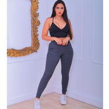 Women Pants - 灰色 - 查看 1