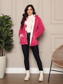 Women Coats - Rosa Fucsia - Ver 5