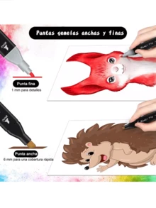 Double Tip Markers Pens Brush Tip 36 Colors - 彩色 - 查看 3