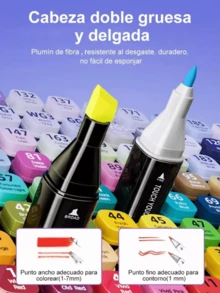 Double Tip Markers Pens Brush Tip 36 Colors - 彩色 - 查看 9