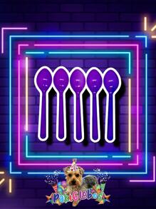 100 Cucharas Surtidas de Todos Colores Desechables para Fiesta Cumpleaños Artículos Neón Fosforescentes - Color caoba - Ver 6