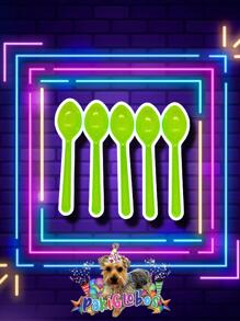 100 Cucharas Surtidas de Todos Colores Desechables para Fiesta Cumpleaños Artículos Neón Fosforescentes - Color caoba - Ver 7