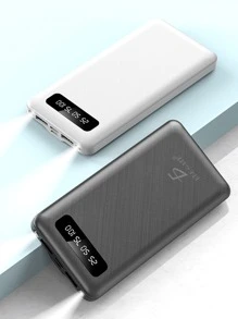 Power Bank Pila Bateria Portatil 10000mah - Blanco y Negro - Ver 1