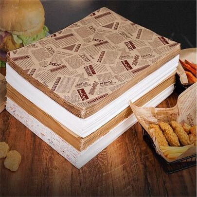 100入組烘焙紙紙盤襯墊抗油紙商用抗油紙抗油紙襯紙空氣炸鍋廚房用空氣炸鍋襯紙，熱風炸鍋襯紙，空氣油炸鍋襯紙