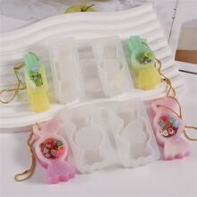 1pc Simple Diy Square & Round Shaped Candy Pendant Resin Mold For Keychain, Jewellery Making - Clear - View 4