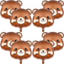 8 pièces de ballons en forme d'ours pour la décoration de baby shower, remplis d'hélium, de couleur marron, convenant pour les fêtes à thème jungle, forêt, ferme ou chasse, Noël