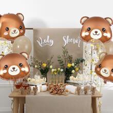 8 pièces de ballons en forme d'ours pour la décoration de baby shower, remplis d'hélium, de couleur marron, convenant pour les fêtes à thème jungle, forêt, ferme ou chasse, Noël