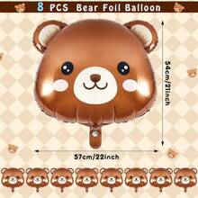 8 pièces de ballons en forme d'ours pour la décoration de baby shower, remplis d'hélium, de couleur marron, convenant pour les fêtes à thème jungle, forêt, ferme ou chasse, Noël