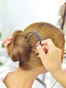 1pc Hair Bun Maker With Comb For Hair Updos, Hair Accessory - Black - View 3