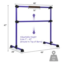 Goplus Portable Ballet Barre 4ft Freestanding Adjustable Double Dance Bar - Purple - View 4