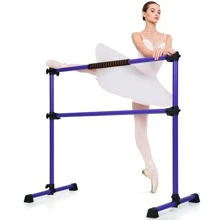 Goplus Portable Ballet Barre 4ft Freestanding Adjustable Double Dance Bar - Purple - View 1