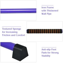 Goplus Portable Ballet Barre 4ft Freestanding Adjustable Double Dance Bar - Purple - View 9