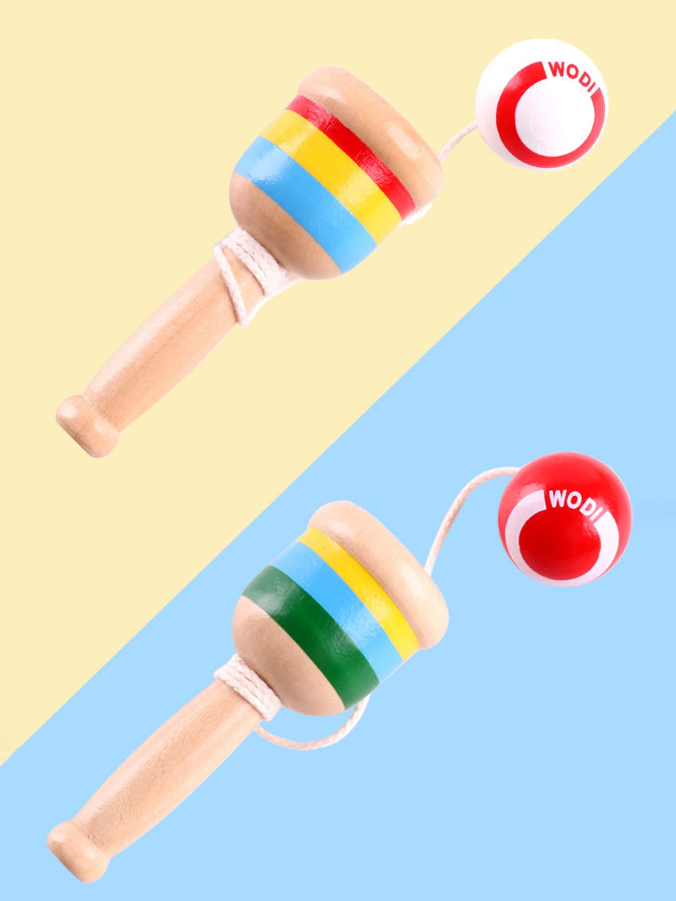 1件套技能杯和球玩具用於手眼協調訓練傳統遊戲比賽物品幼兒園兒童用品 - 彩色 - 查看 1