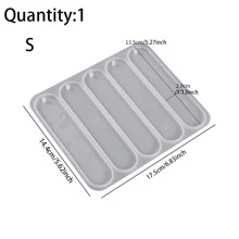 1入組水晶環氧樹脂幾何書簽模具樹脂鏡子長方形,形狀懸掛吊墜矽模具 - 無色 - 查看 4