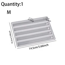 1入組水晶環氧樹脂幾何書簽模具樹脂鏡子長方形,形狀懸掛吊墜矽模具 - 無色 - 查看 5