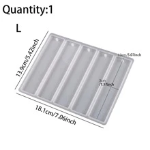 1入組水晶環氧樹脂幾何書簽模具樹脂鏡子長方形,形狀懸掛吊墜矽模具 - 無色 - 查看 6