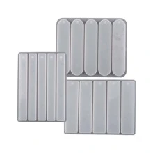 1入組水晶環氧樹脂幾何書簽模具樹脂鏡子長方形,形狀懸掛吊墜矽模具 - 無色 - 查看 7