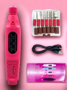 PULIDOR ESTUDIANTIL USB DRILL UÑAS ESMERIL LEODY rey - Rosa Fucsia - Ver 2