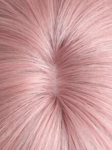 12 Inch Short Straight Synthetic Wig With Bangs, Cosplay Synthetic Wigs Medium Wavy Dark Brown With Bangs Natural Heat Resistant Hair