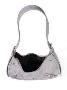 Korean Punk Style Versatile Women Shoulder Bag - Light Grey - View 7